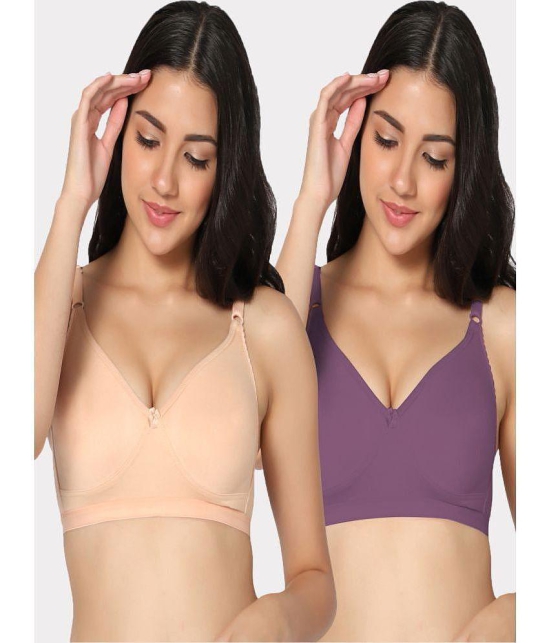 IN CARE LINGERIE - Multicolor Cotton Blend Lightly Padded Women's Everyday Bra ( Pack of 2 ) - None