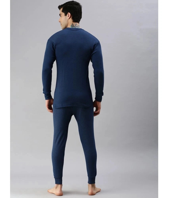 Lux Cottswool - Blue Cotton Blend Mens Thermal Sets ( Pack of 1 ) - None