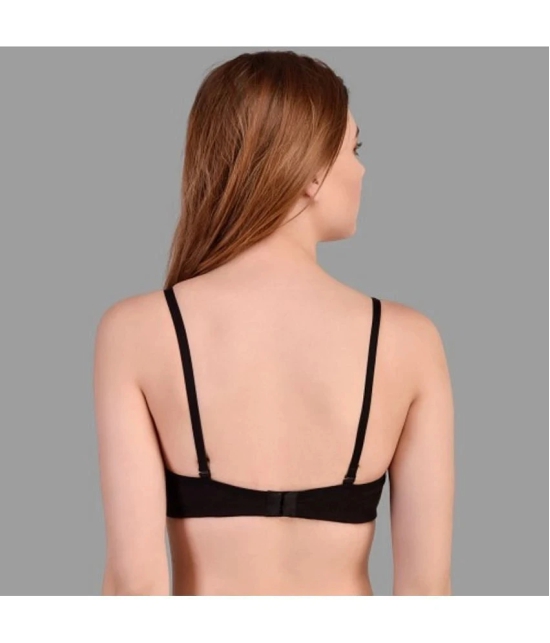 Desiprime - Black Cotton Heavily Padded Womens Everyday Bra ( Pack of 1 ) - None