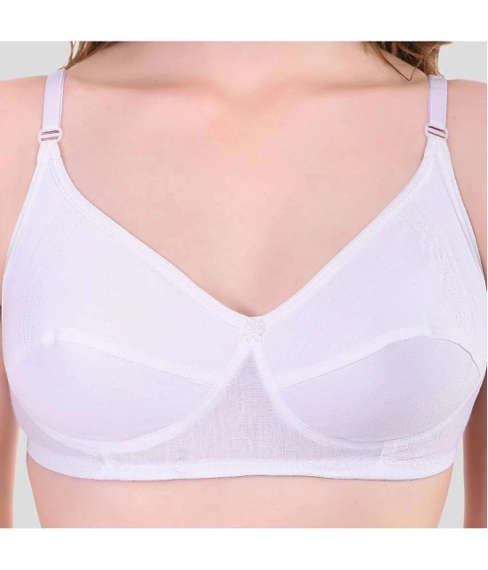 TCG - White Cotton Non Padded Womens Everyday Bra ( Pack of 3 ) - None