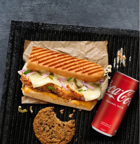 Roast Chicken Melt Sandwich + Side + Coke