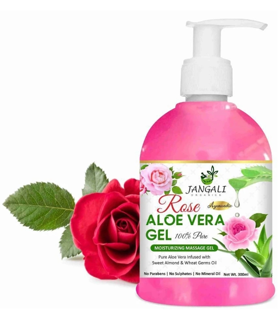 PURE Jangali ORGANICS 100% PURE Rose Aloe Vera Gel for Beautiful Skin & Hair 300ml