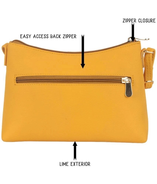 Baggit Yellow Faux Leather Sling Bag - Yellow