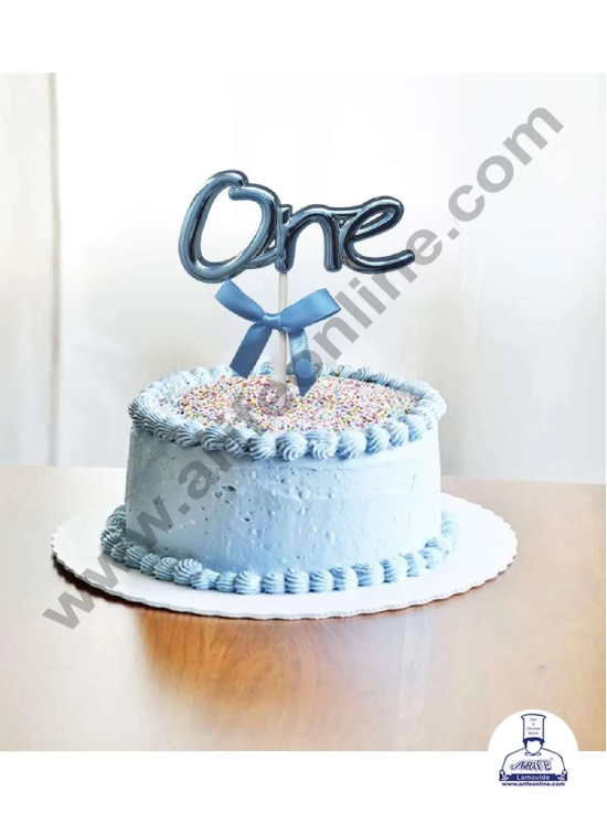 CAKE DECOR™ Plastic One Number Cake Topper - 1 Piece-Silver