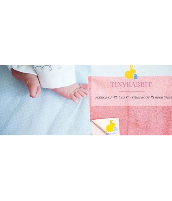 tinyrabbit Pink Laminated Waterproof Sheet ( 70 cm × 100 cm - 1 pcs ) - Medium - upto 120 cm length