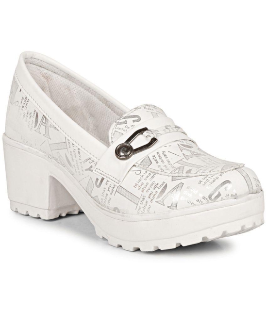 Saheb - White Womens Pumps Heels - None