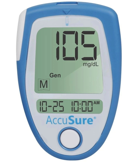 AccuSure Instant Digital Blood Glucometer Kit with 25 Strips,10 Lancet,1 Lancing device