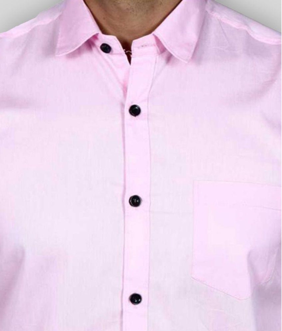 Springberry - Cotton Slim Fit Pink Men's Casual Shirt ( Pack of 1 ) - None