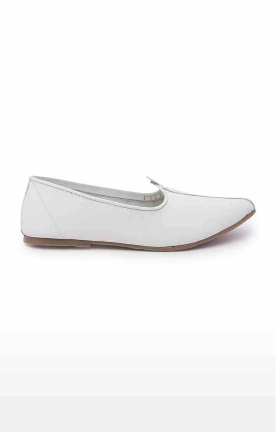 Mens White Leather Formal Slip-ons