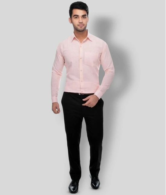 DESHBANDHU DBK - Peach Cotton Regular Fit Mens Formal Shirt (Pack of 1) - None