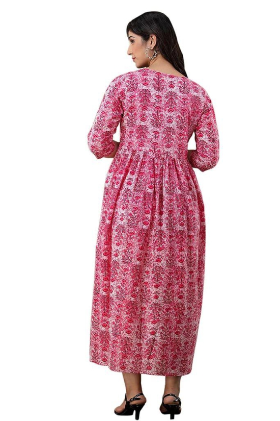 KASHVI Creation Women's Cotton Floral Printed Anarkali Maternity Feeding Kurti