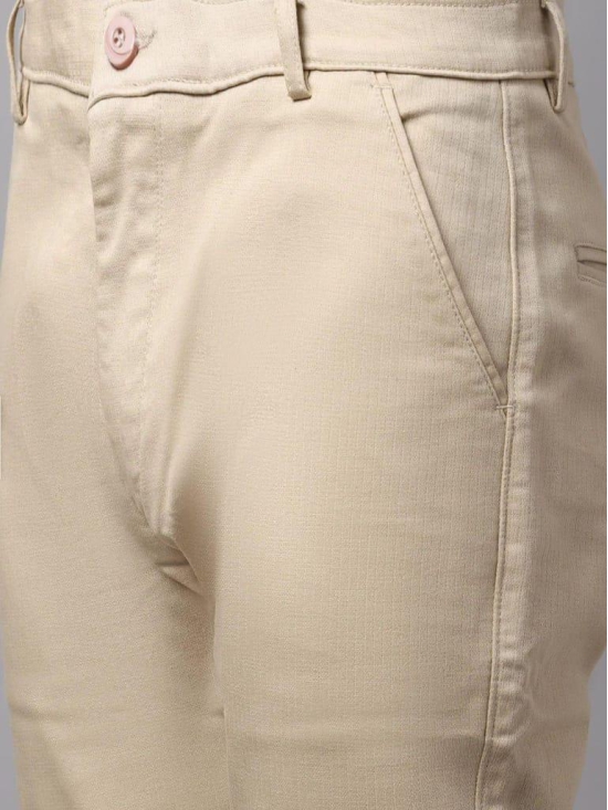 Rodamo Men Beige Slim Fit Chinos Trouser