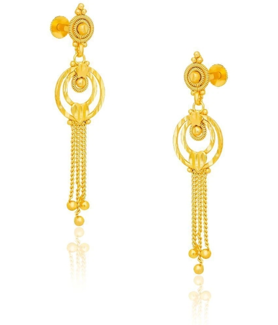 LUV FASHION Golden Drop Earrings ( Pack of 1 ) - Golden