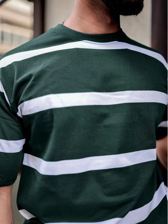 Stripes Dark Green T-Shirt-L / Dark Green