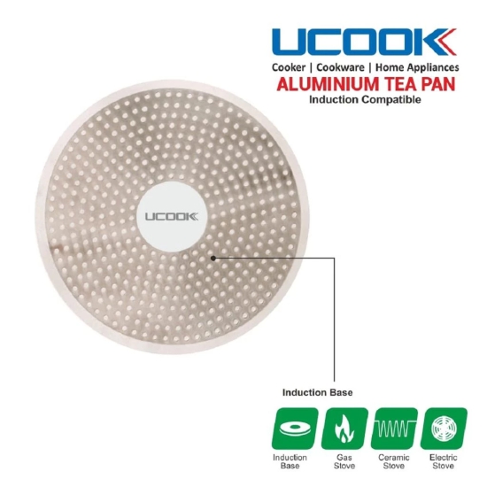 UCOOK by United Ekta Engg. 1.5 Litre Tea Pan, Sauce Pan and Milk Pan with Glass Lid Induction Base Aluminium, Silver