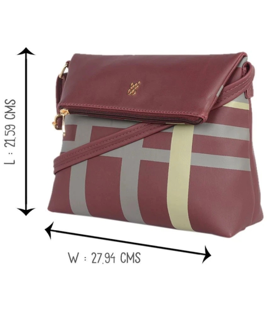 Baggit Wine PU Satchel Bag - Wine