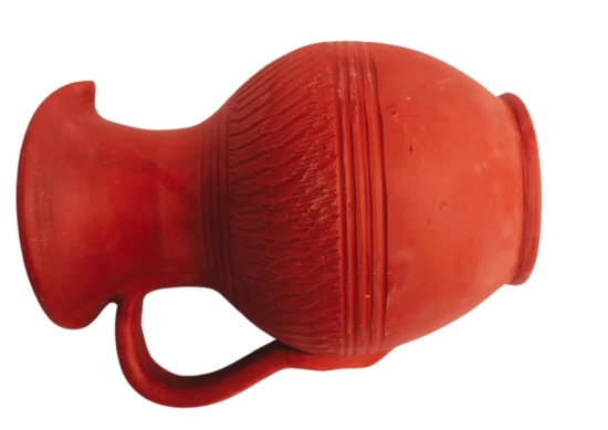 Handmade Red Clay Water Pitcher with Unique Design. (2 Litre Capacity)