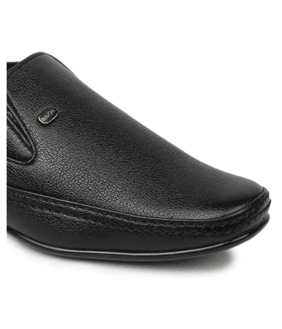 Action Slip On Artificial Leather Black Formal Shoes - None