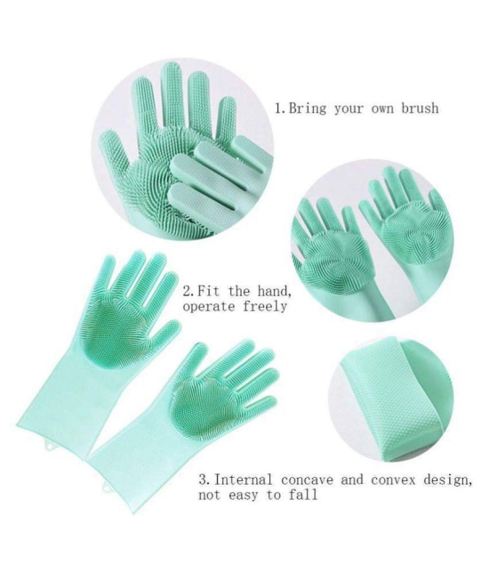 Buyerzone Rubber Medium Cleaning Glove 1*Pair Silicon Glows