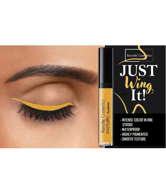 Ronzille - Gold Glitter Eye Liner Liquid ( Pack of 1 )