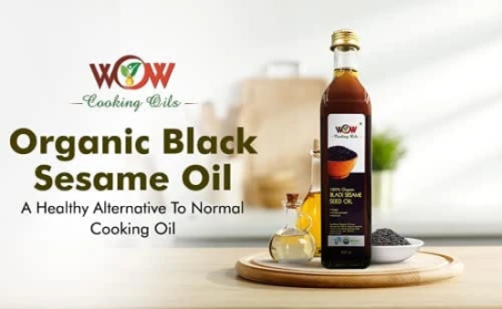 WOW Cooking Oils Certified Organic Virgin Cold Pressed Black Sesame Seed Cooking Oil (925 Ml x 3) with Free ( 55 x 2 Varieties ) GMS Raw Honey