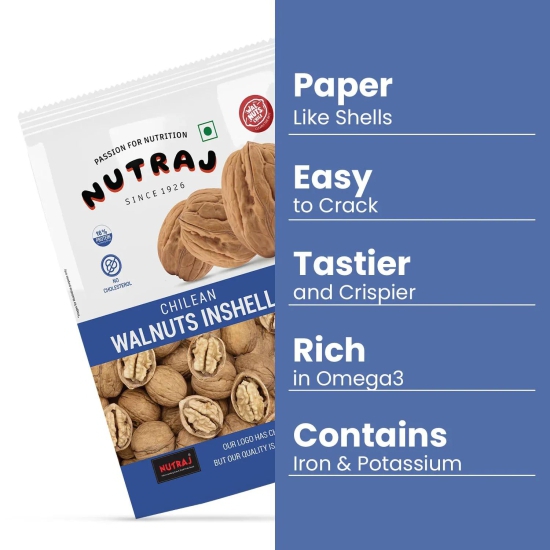 Nutraj Chilean Walnut Inshell 500g with Nut Cracker
