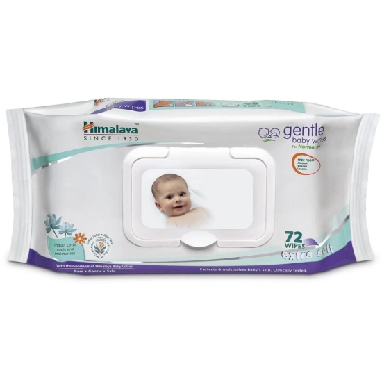 Himalaya Gentle Baby Wipes 72 Pieces, Extra Soft