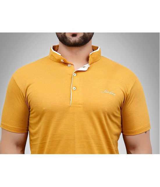 Forbro - Mustard Cotton Blend Regular Fit Men's T-Shirt ( Pack of 1 ) - None