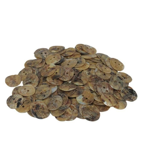 Vardhman Sea Shell Buttons (Light Brown Color, Size 2 cm) - 72 Pieces