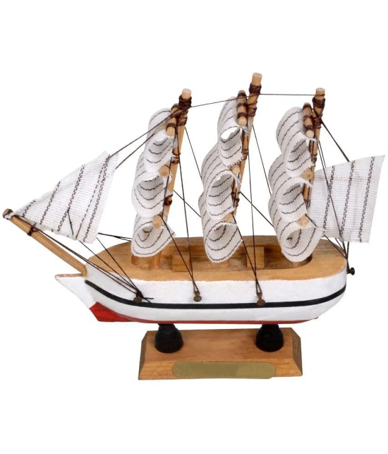 10 cm Wooden Decorative Sailing Ship Best Showpiece for Office and Home Decor