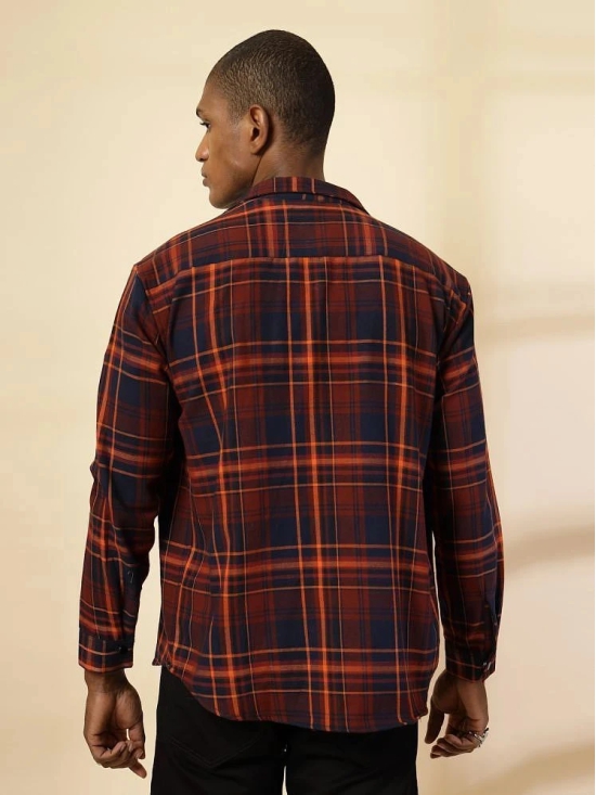 Rigo Flannel Oversized Fit Checks Full Sleeves Mens Casual Shirt - Navy ( Pack of 1 ) - None