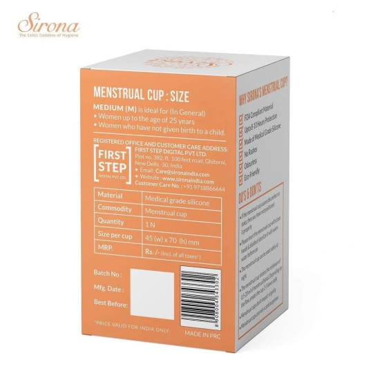 Sirona Reusable Menstrual Cup for Women Medium