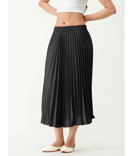 Femvy Black Crepe Womens Flared Skirt ( Pack of 1 ) - None