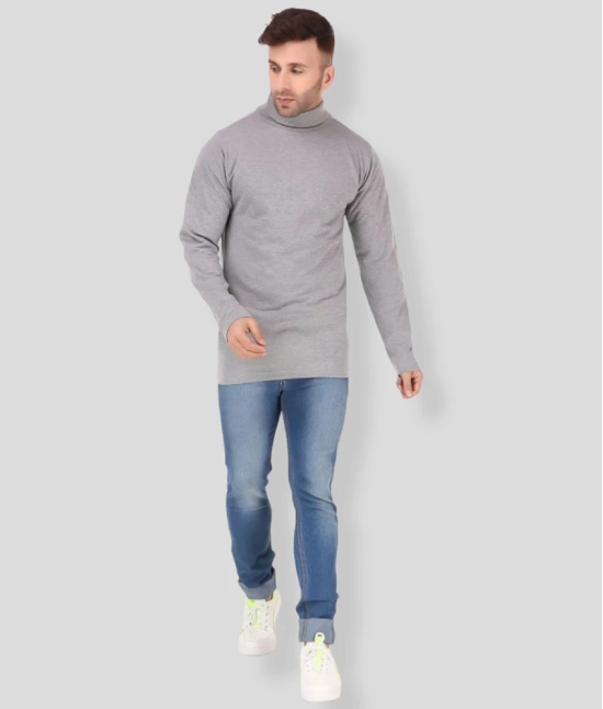 Uzarus Grey Cotton Blend Solids T-Shirt Single Pack - None