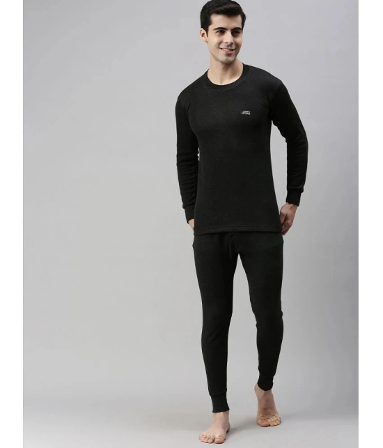 Pack of 2 Lux Cottswool - Black Cotton Blend Mens Thermal Tops - None