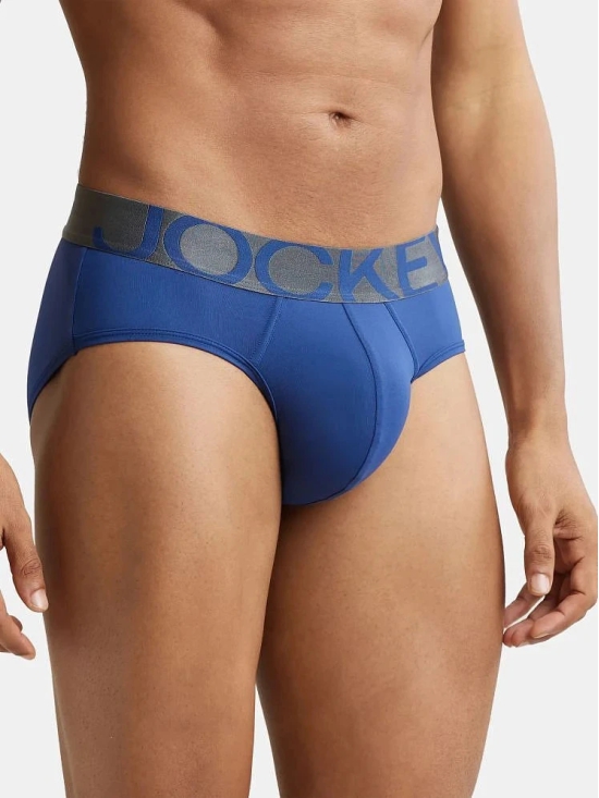 Jockey IC27 Men Tactel Microfiber Elastane Solid Brief with Moisture Move Properties - Royal Blue - None