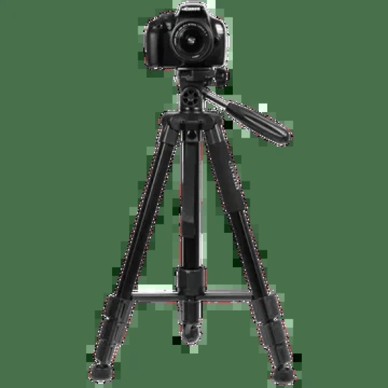 Croma 163cm Adjustable Tripod for Mobile and Camera (4 Section Height Adjustment, Black)