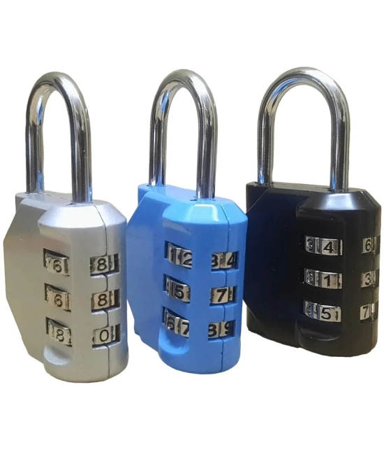 3 pc set 3 Digit  Long Hook Padlock/Combination Lock