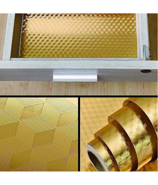 GEEO Golden Dimond for kitchen foil wallpaper, Wall Sticker ( 200 x 60 cms )