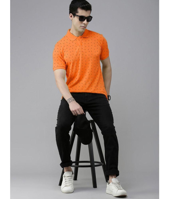 ADORATE - Orange Cotton Blend Regular Fit Mens Polo T Shirt ( Pack of 1 ) - None