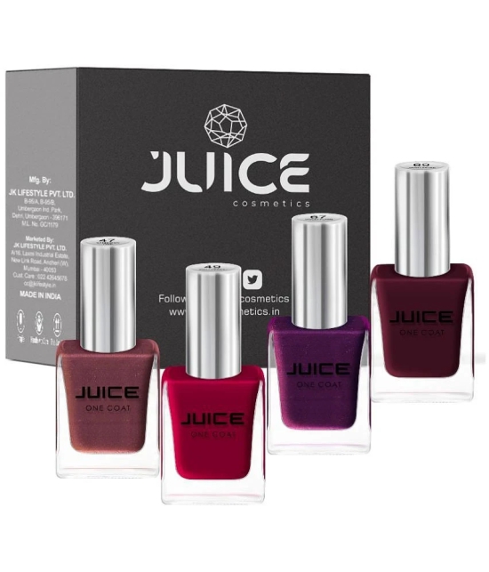 Juice - Multi Glossy Nail Polish ( Pack of 4 )