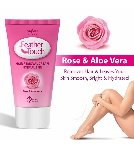 VI-JOHN Feather Touch Rose & Aloe Hair Removal Cream for Normal Skin 40g Each ( 400g) -Pack of 10