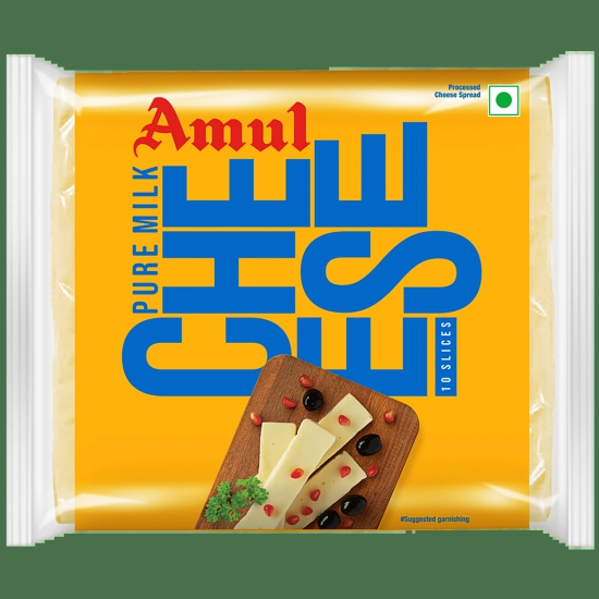 Amul Cheese Slices - Rich In Protein, Wholesome, No Added Sugar, 200 g (10 Slices)