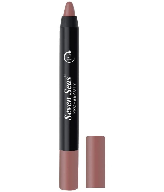 Seven Seas Matte Mood Non Transfer Crayon Lipstick | Long Lasting Crayon Lipstick (Nudy Mauve)