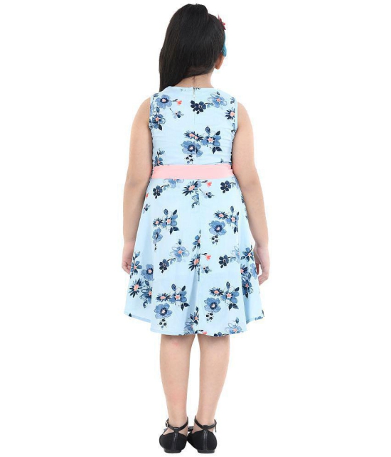 Naughty Ninos Girls Light Blue Floral Printed Dress - None