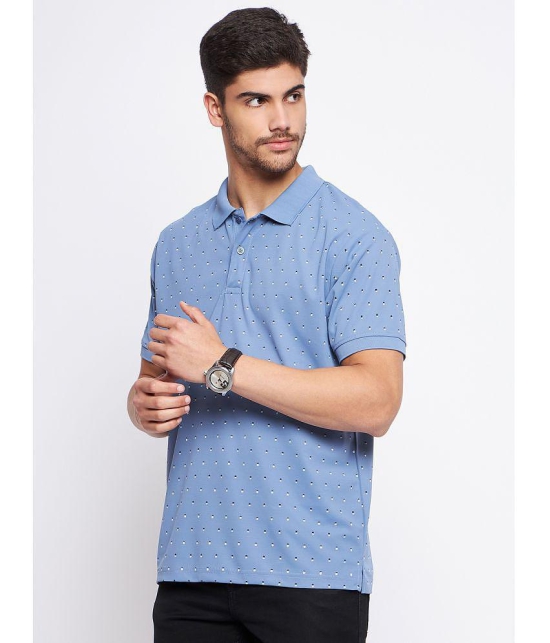 MXN - Blue Cotton Regular Fit Mens Polo T Shirt ( Pack of 1 ) - None