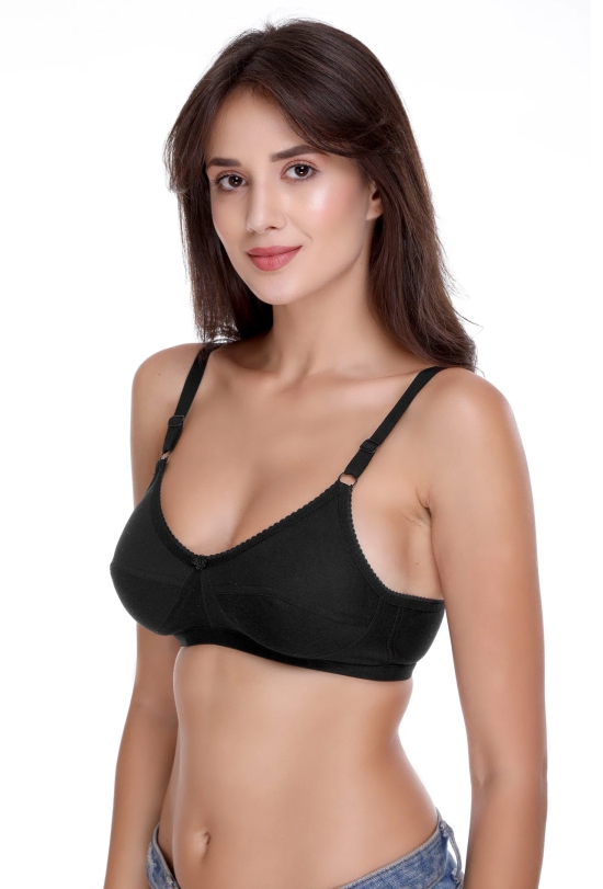 Sona H 04 Women Non Padded Non Wired Medium Coverage Comfortable Cotton T-Shirt Bra-30 / B / Pink