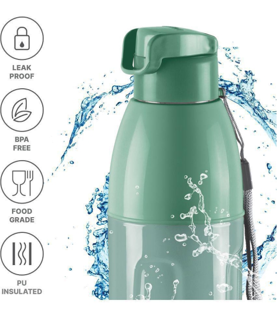 Milton Kool Convex 900 Insulated Inner Pet Water Bottle, 700 ml, Light Green | Easy To Carry | Leak Proof | School | Office | Gym | Hiking | Treking | Travel Bottle - Green