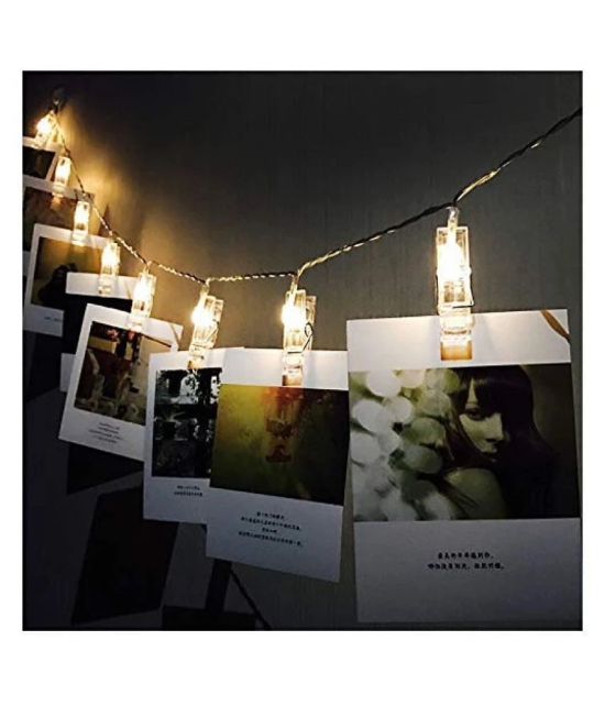 YUTIRITI  20 LED Photo Clip String Home Lights for Hanging Photos Cards Memos Home Office Bedroom Decoration (Warm)