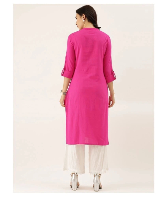 Divena - Pink Cotton Womens Straight Kurti - 5XL